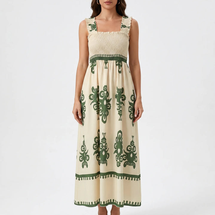 Sophie | Smocked Bodice Maxi Dress Boho Wedding Guest