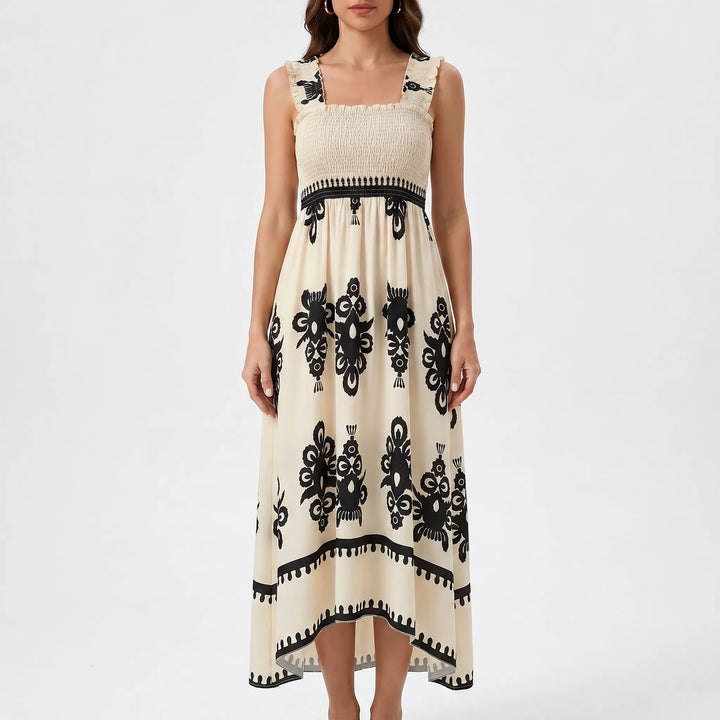 Sophie | Smocked Bodice Maxi Dress Boho Wedding Guest