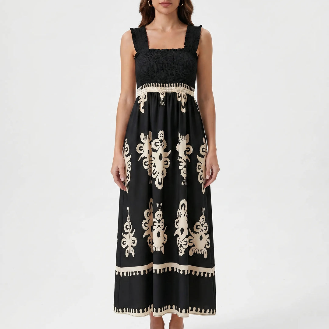 Sophie | Smocked Bodice Maxi Dress Boho Wedding Guest