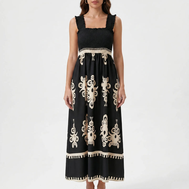 Sophie | Smocked Bodice Maxi Dress Boho Wedding Guest