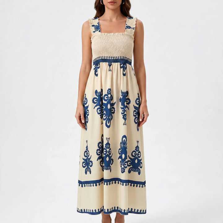 Sophie | Smocked Bodice Maxi Dress Boho Wedding Guest