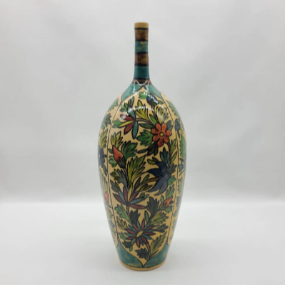 Ceramic Flower Round Tummy Tall Vase - HighTouch 