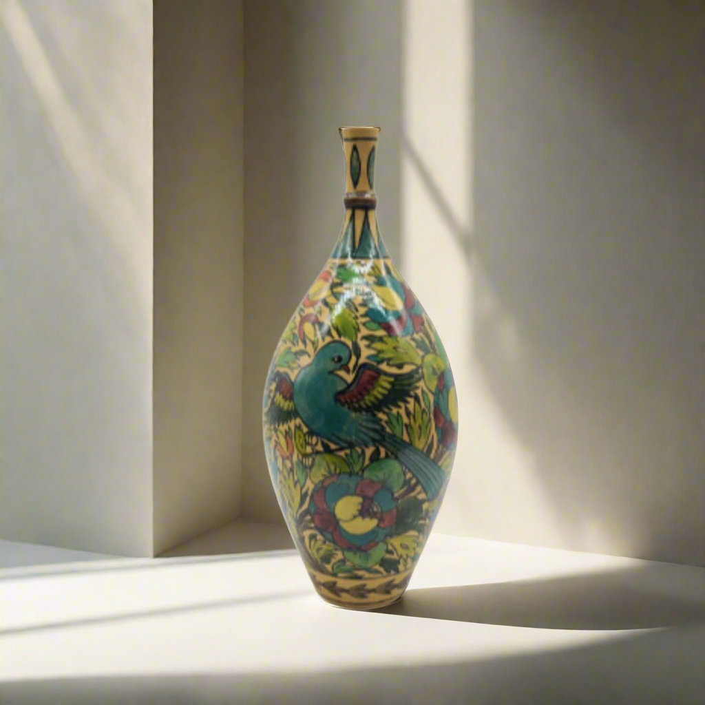 Ceramic Bird Bottle Neck Vase