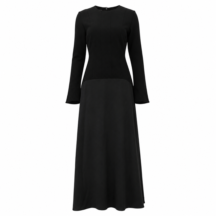 Eve | Long Sleeve Drop Waist A-Line Maxi Dress