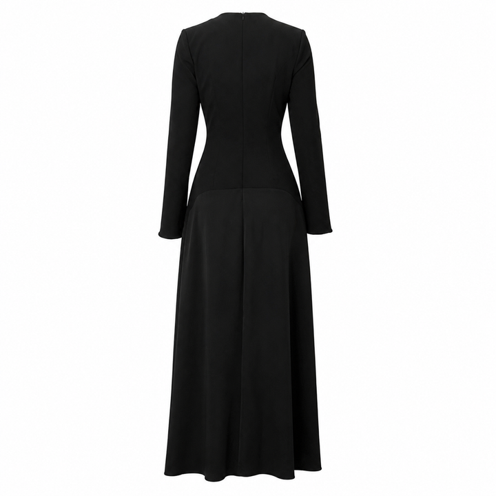 Eve | Long Sleeve Drop Waist A-Line Maxi Dress