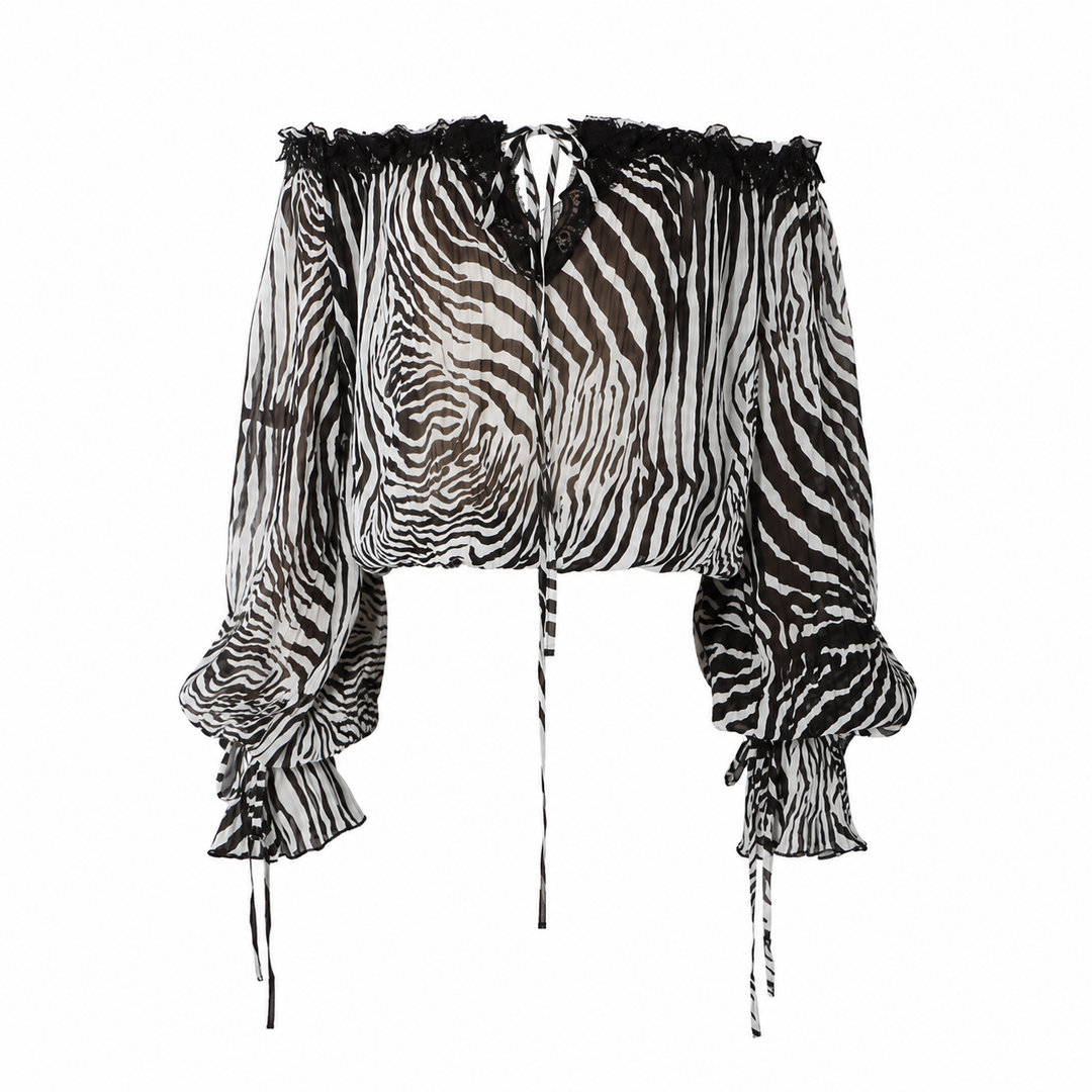 Zane | Zebra Print Ruffle Top & Maxi Skirt Set