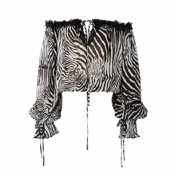 Zane | Zebra Print Ruffle Top & Maxi Skirt Set