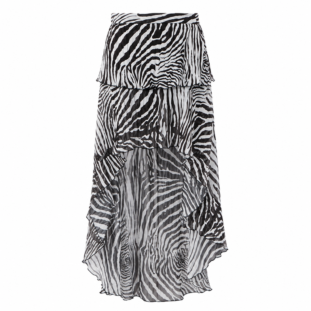 Zane | Zebra Print Ruffle Top & Maxi Skirt Set