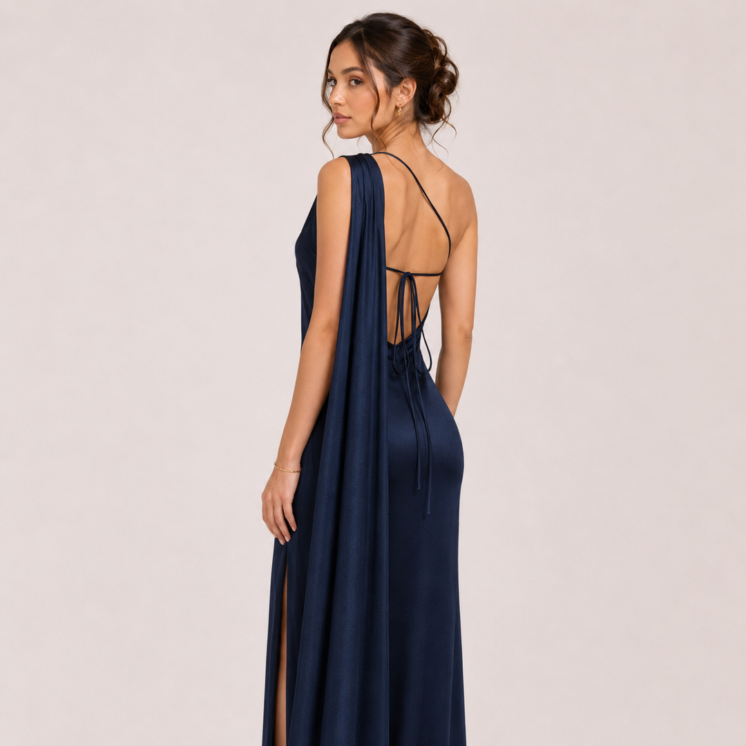 Glide | Satin One Shoulder Maxi Dress