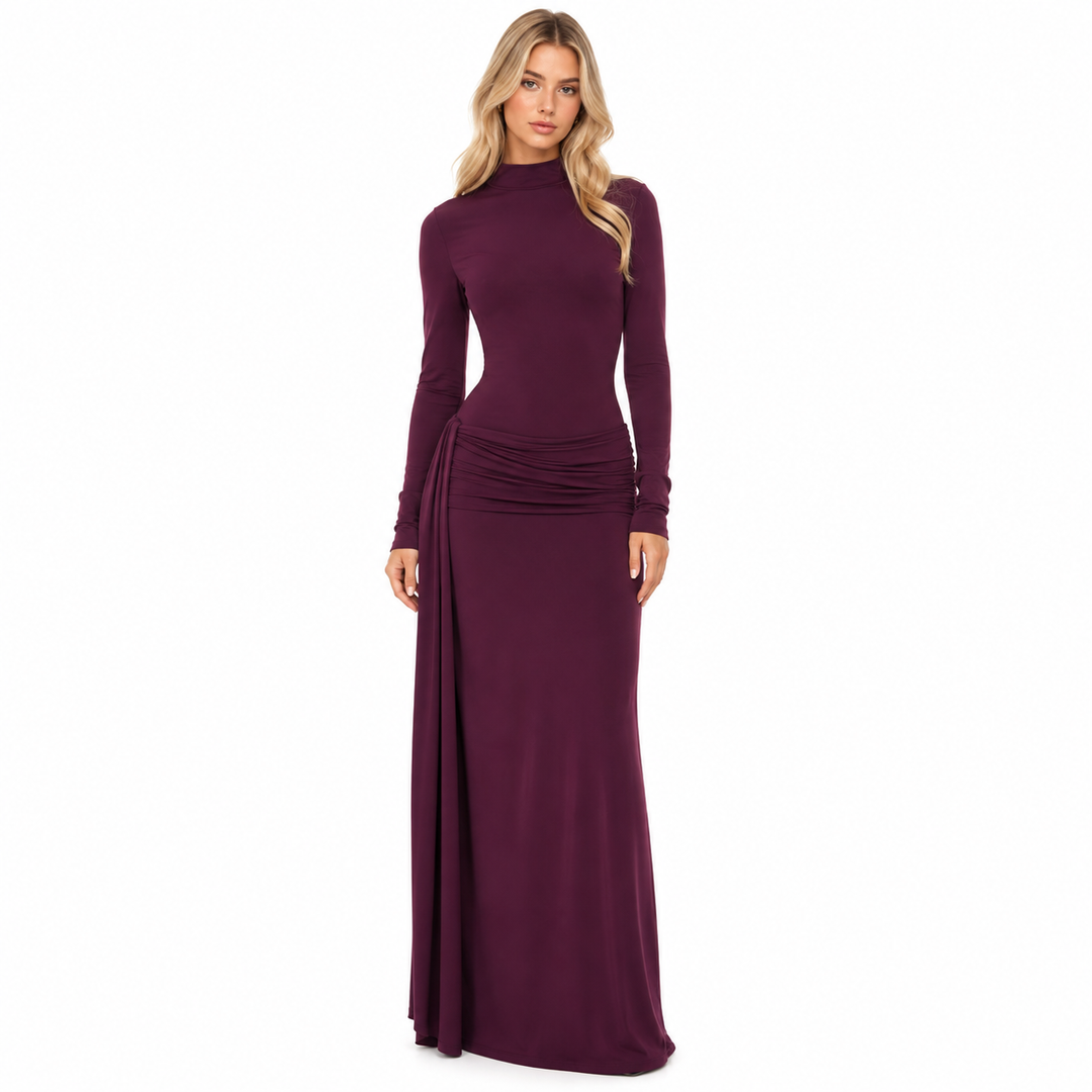 Wisk | Long Sleeve Draped Maxi Dress
