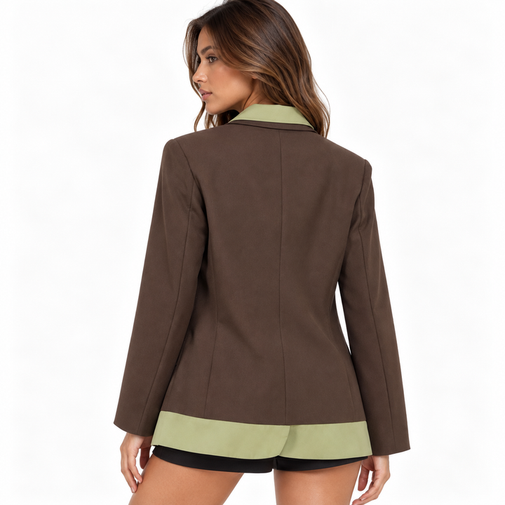 Split | Contrast Trim Longline Blazer