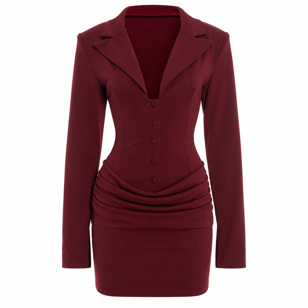 Boss | Notch Lapel Button Front Blazer Dress