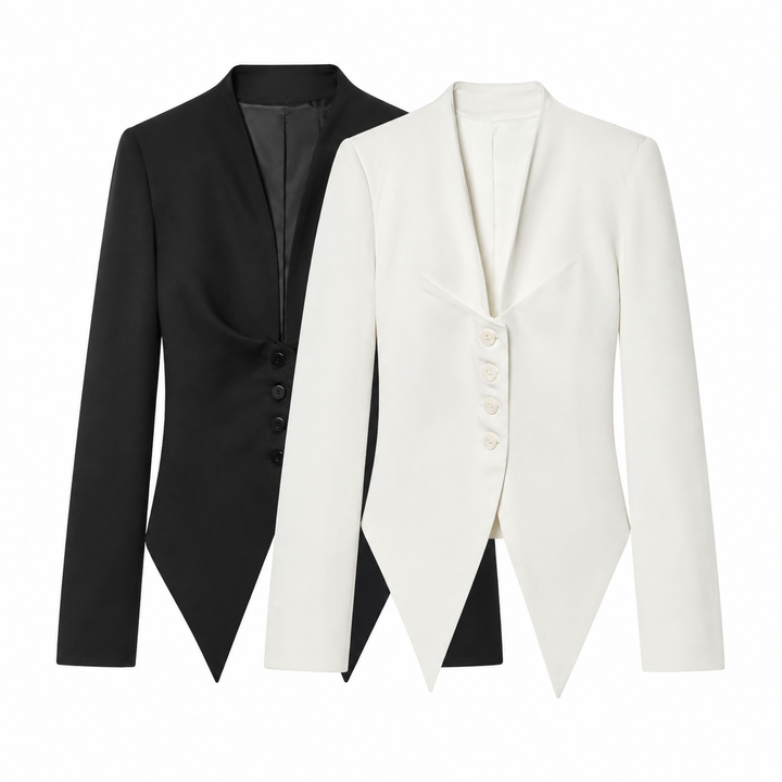 Link | Tuxedo Peplum Bow-Back Blazer Top