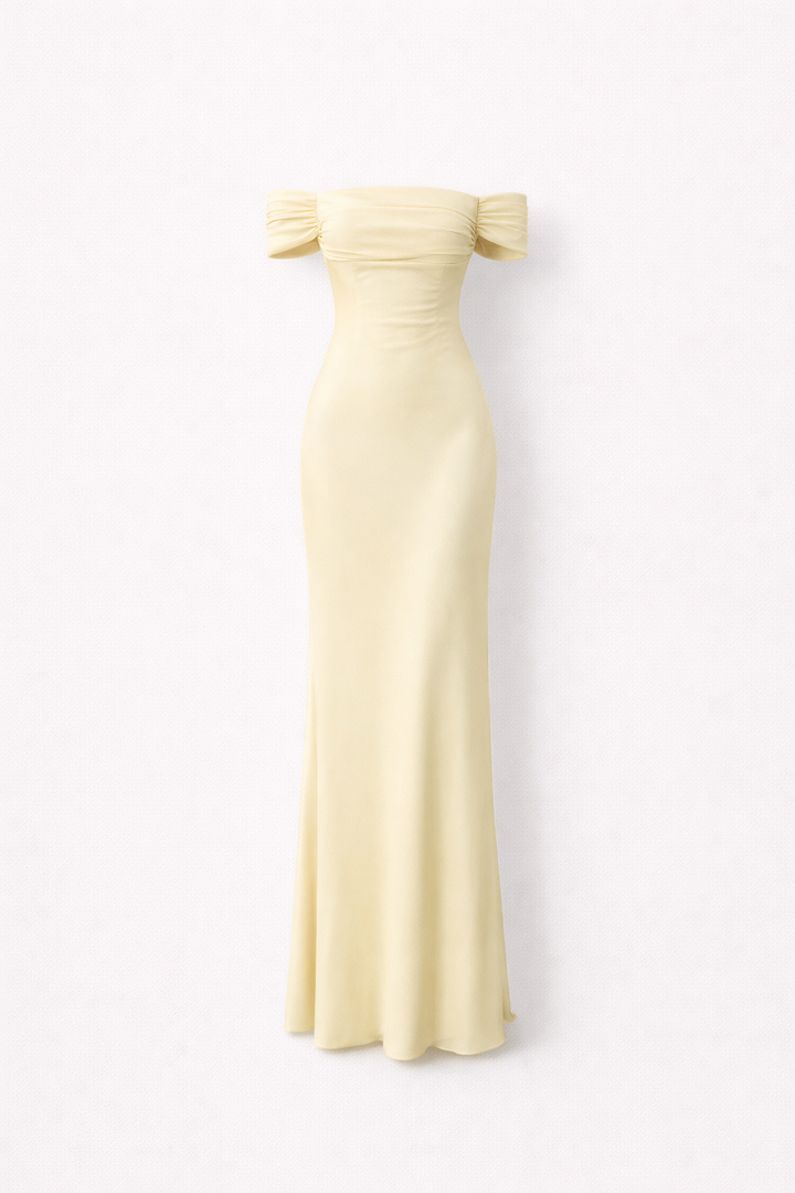 Off Shoulder Maxi Dress Elegant Floor Length Gown For Summer Events