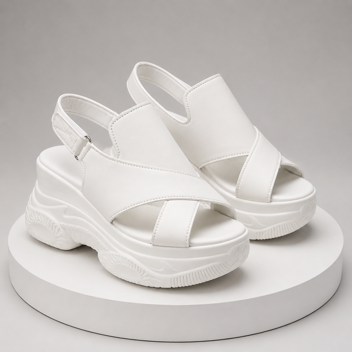 Women's Tessa Crossover Platform Sandals – Cushioned Wedge
