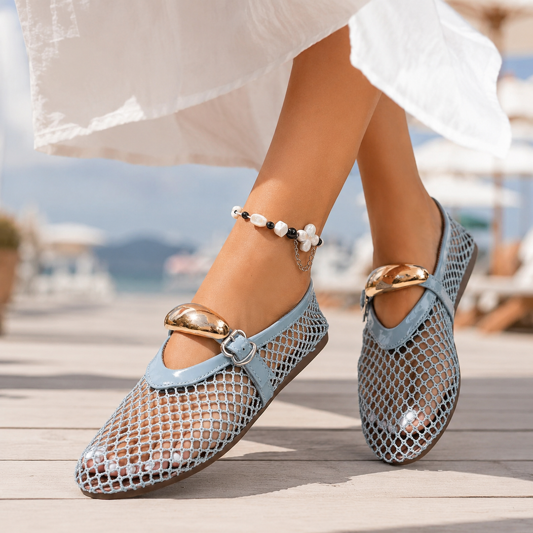 Women's Coralie Mesh Flats – Cushioned Mary Jane Shoes