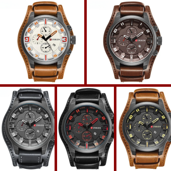 Men's Leather Chronograph Watch | Cowhide Strap