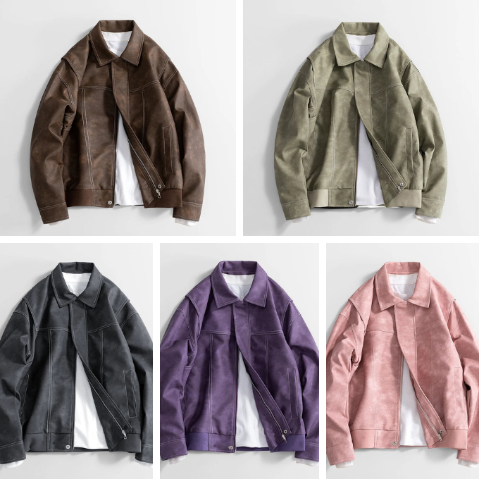 Men's Vegan Leather Bomber Jacket