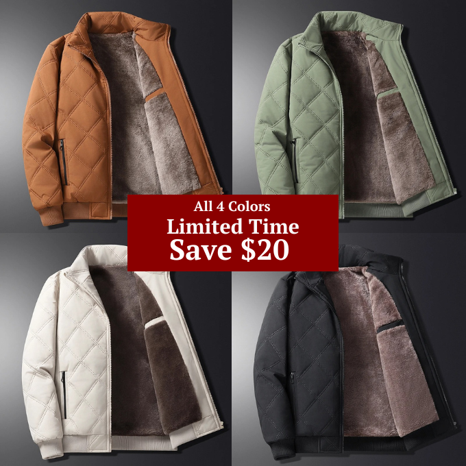Men's Fleece Lined Quilted Winter Jacket