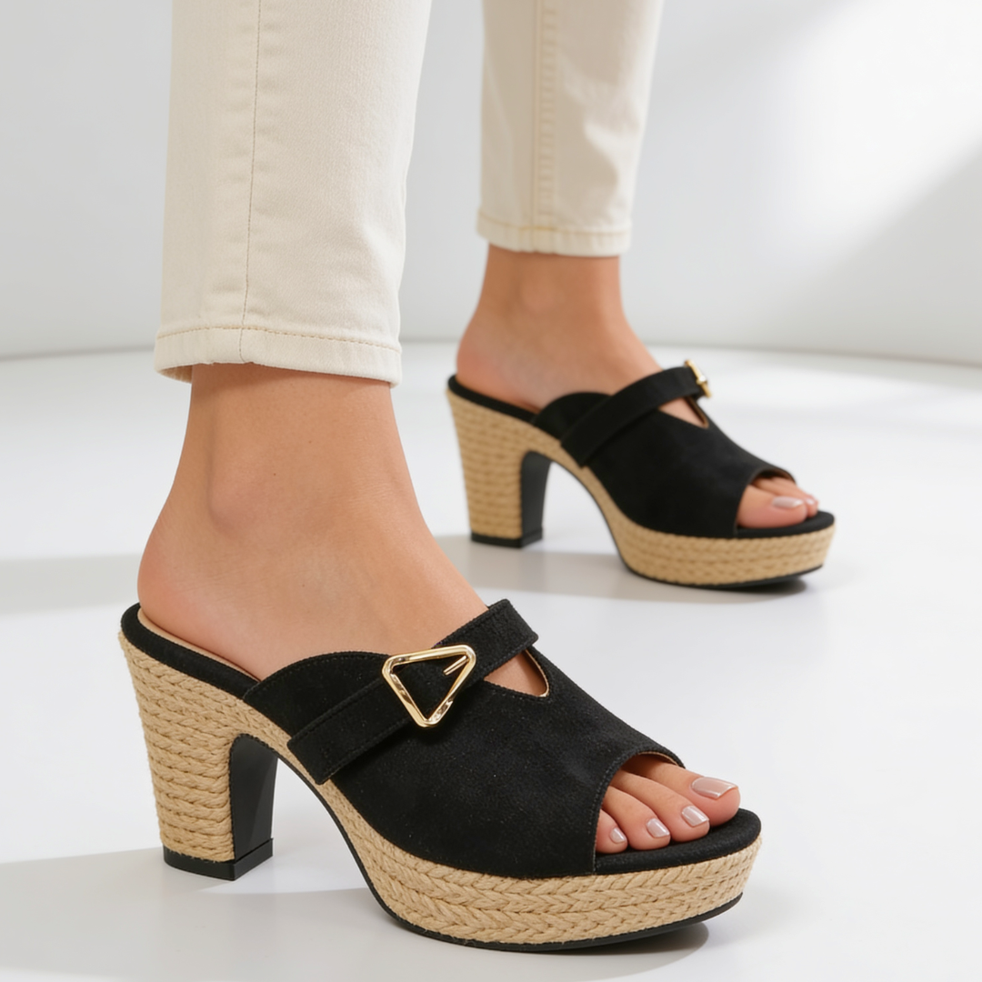 Women's Platform Mule Sandals Slip On Comfort Shoes