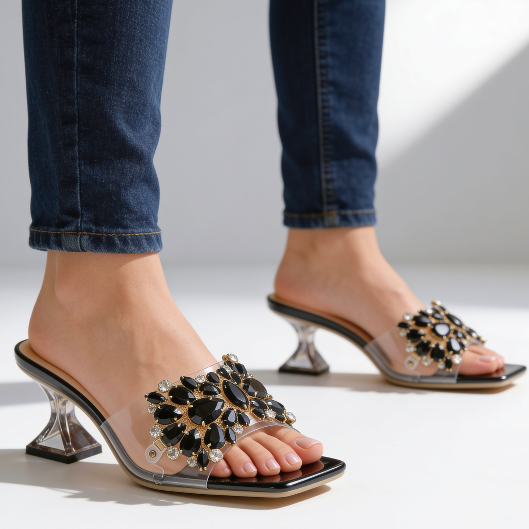 Women's Jewel Heels – Elegant Pointed Toe Pumps