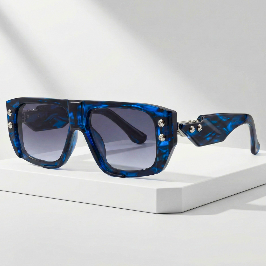Unisex Oversized UV400 Sunglasses – Rivet Frame