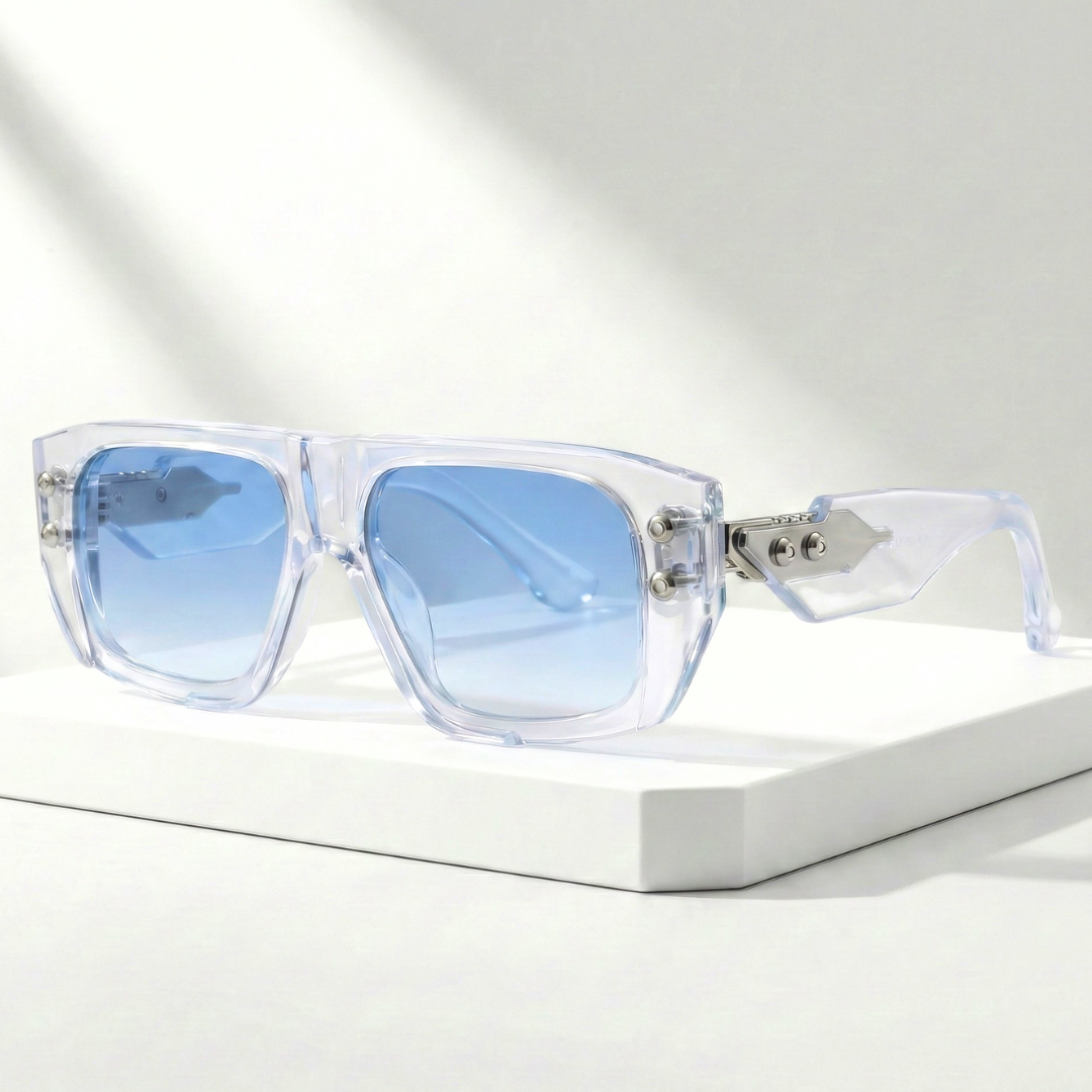 Unisex Oversized UV400 Sunglasses – Rivet Frame