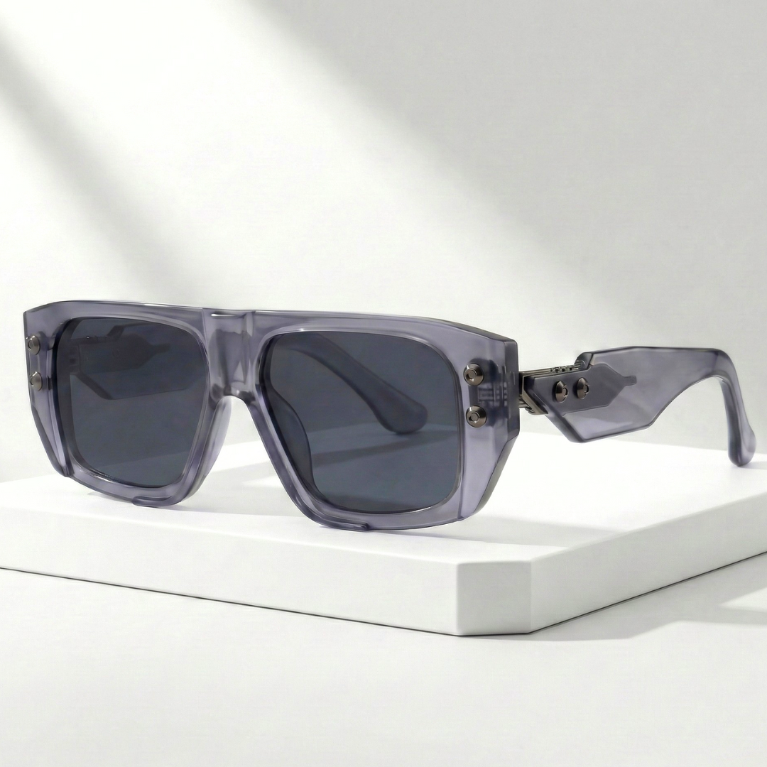 Unisex Oversized UV400 Sunglasses – Rivet Frame