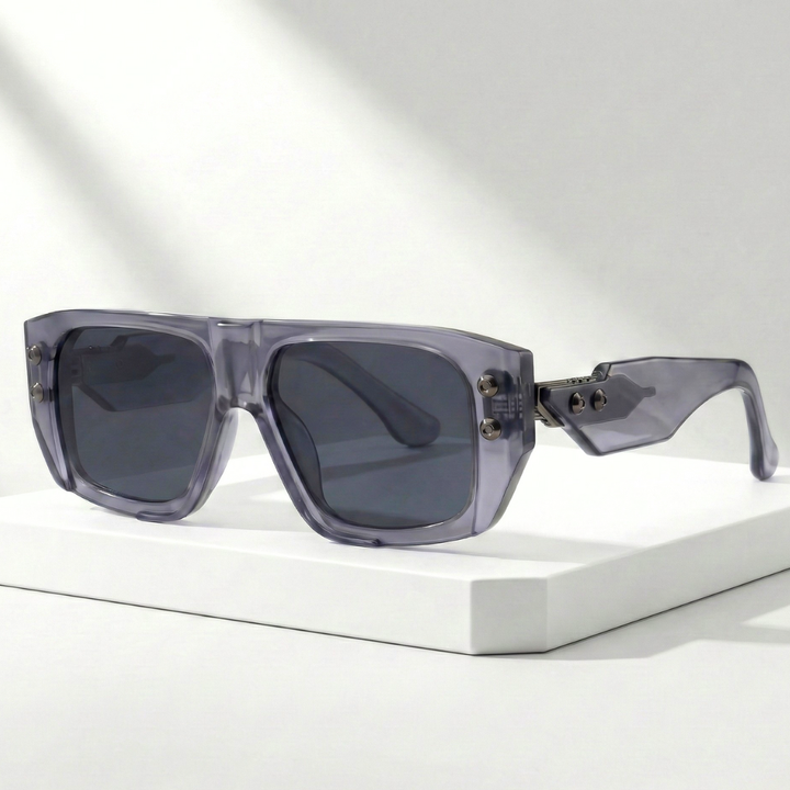 Unisex Oversized UV400 Sunglasses – Rivet Frame