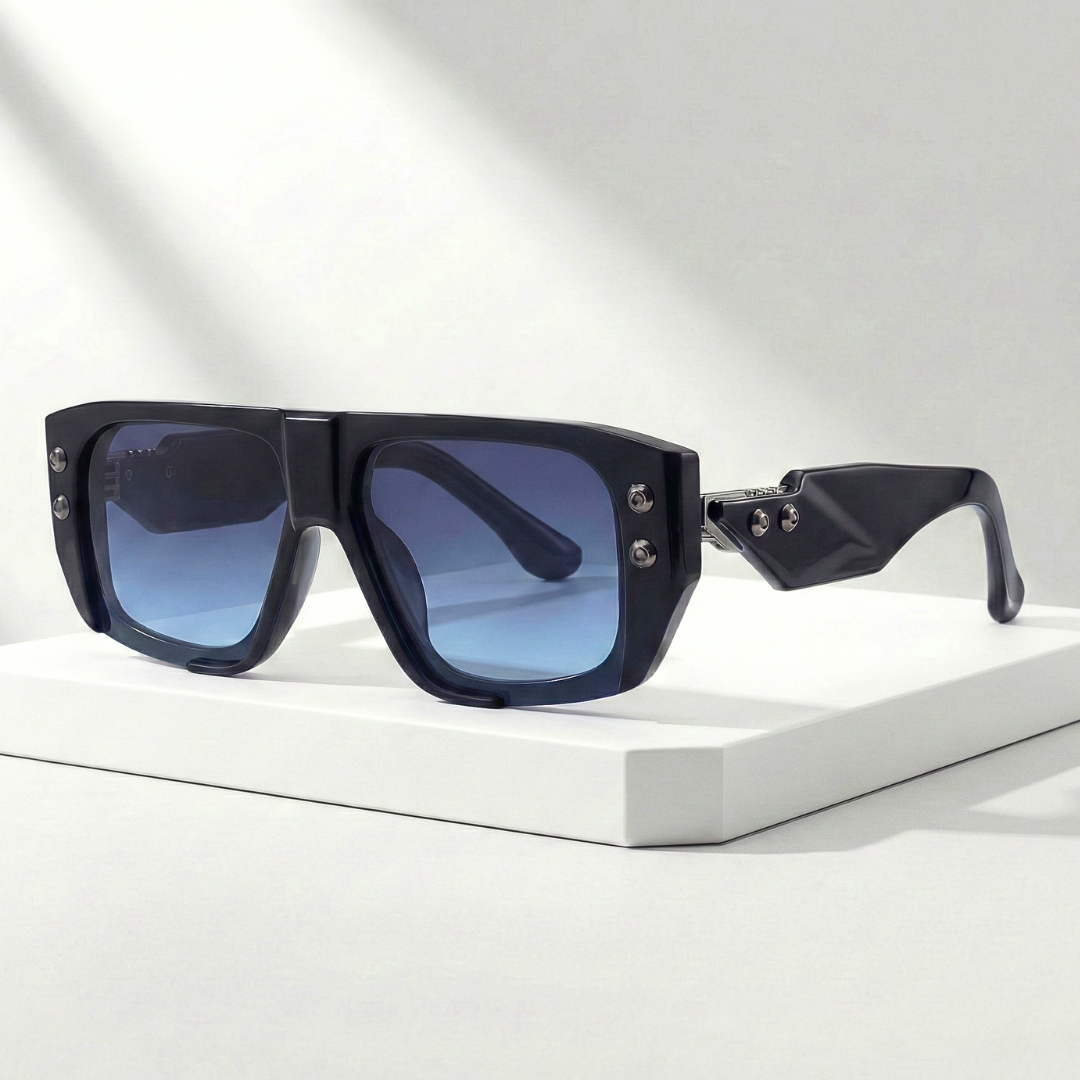 Unisex Oversized UV400 Sunglasses – Rivet Frame