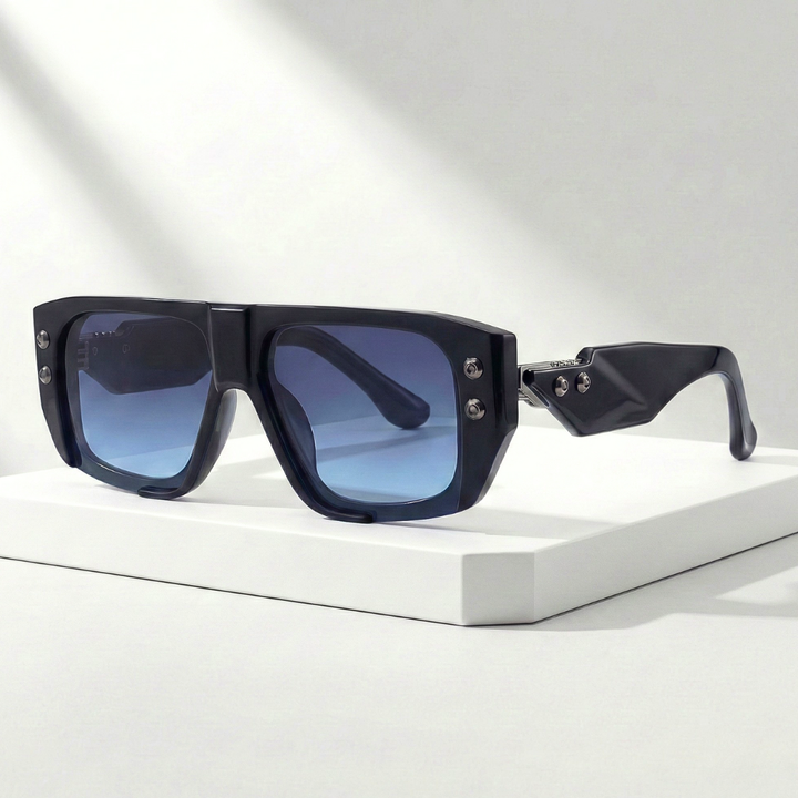 Unisex Oversized UV400 Sunglasses – Rivet Frame
