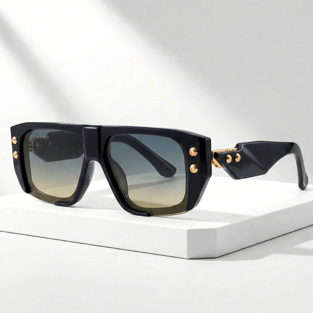 Unisex Oversized UV400 Sunglasses – Rivet Frame