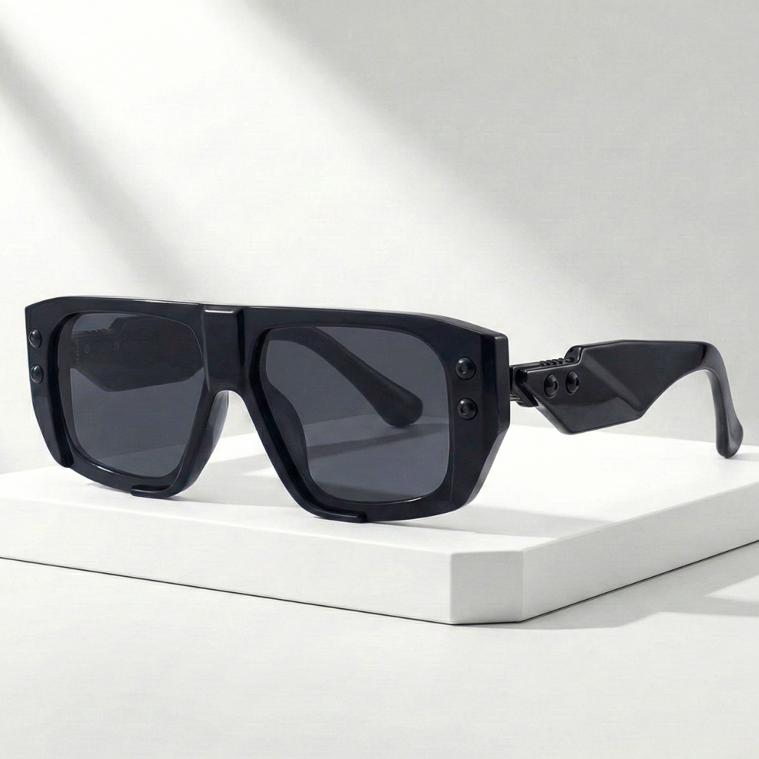 Unisex Oversized UV400 Sunglasses – Rivet Frame