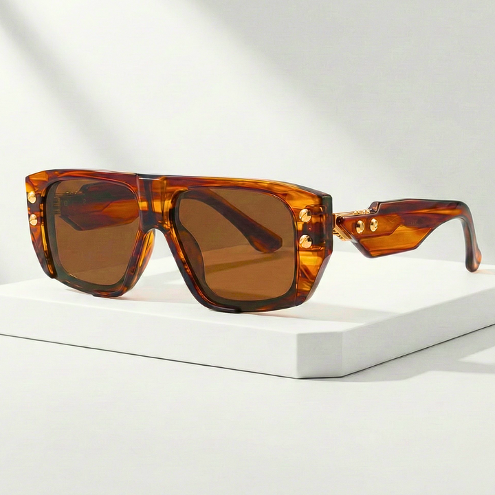 Unisex Oversized UV400 Sunglasses – Rivet Frame