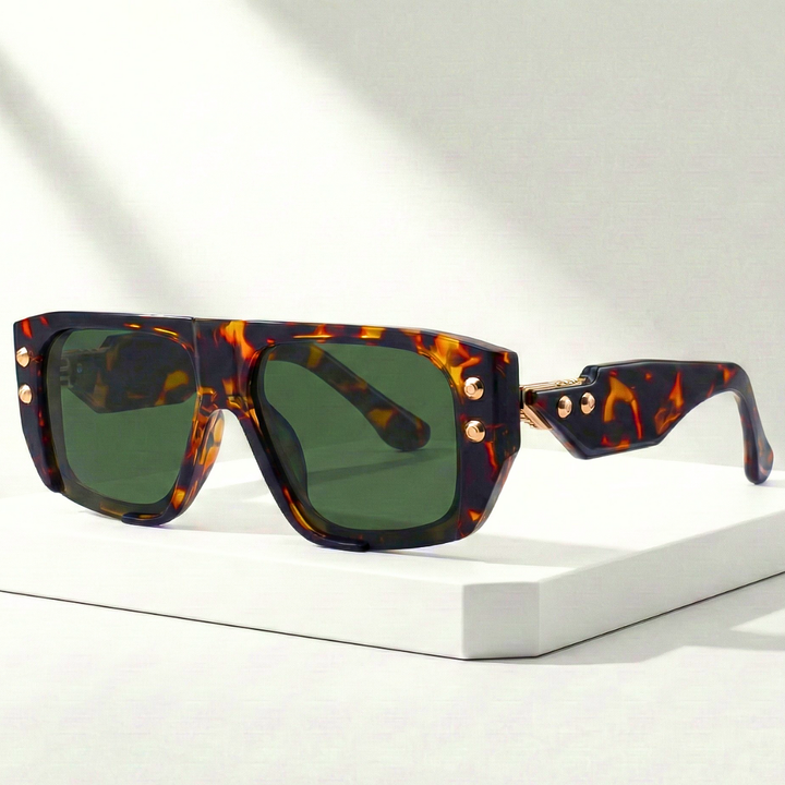 Unisex Oversized UV400 Sunglasses – Rivet Frame