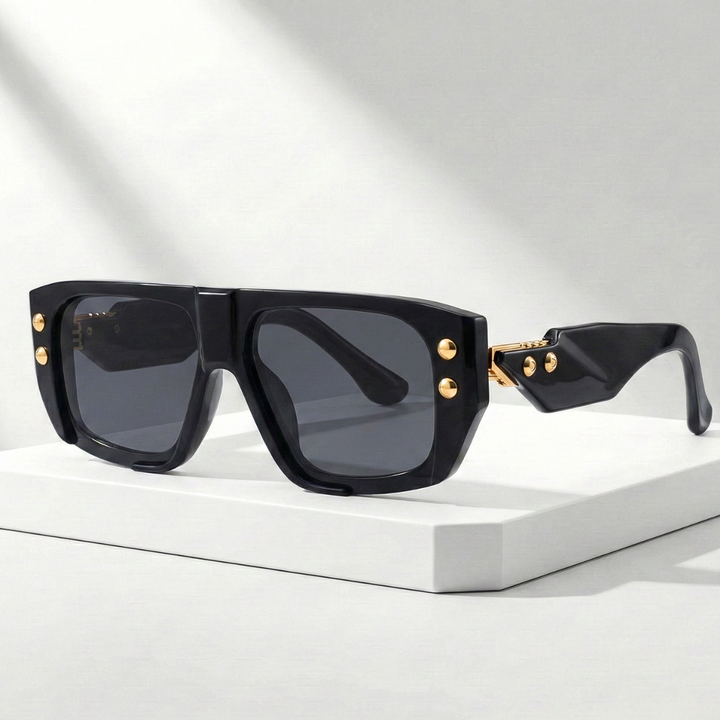 Unisex Oversized UV400 Sunglasses – Rivet Frame