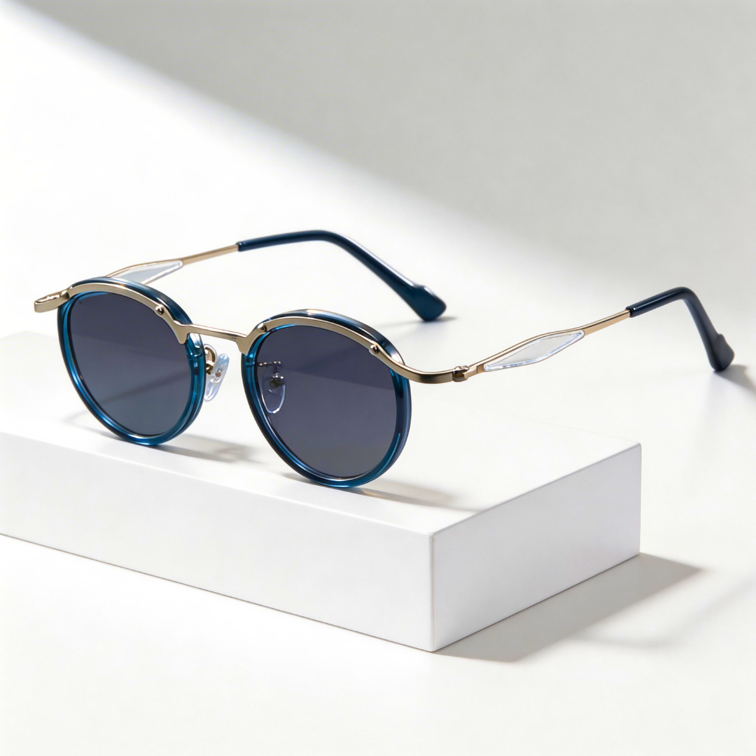 Men's UV400 Retro Round Sunglasses – Lightweight Frame
