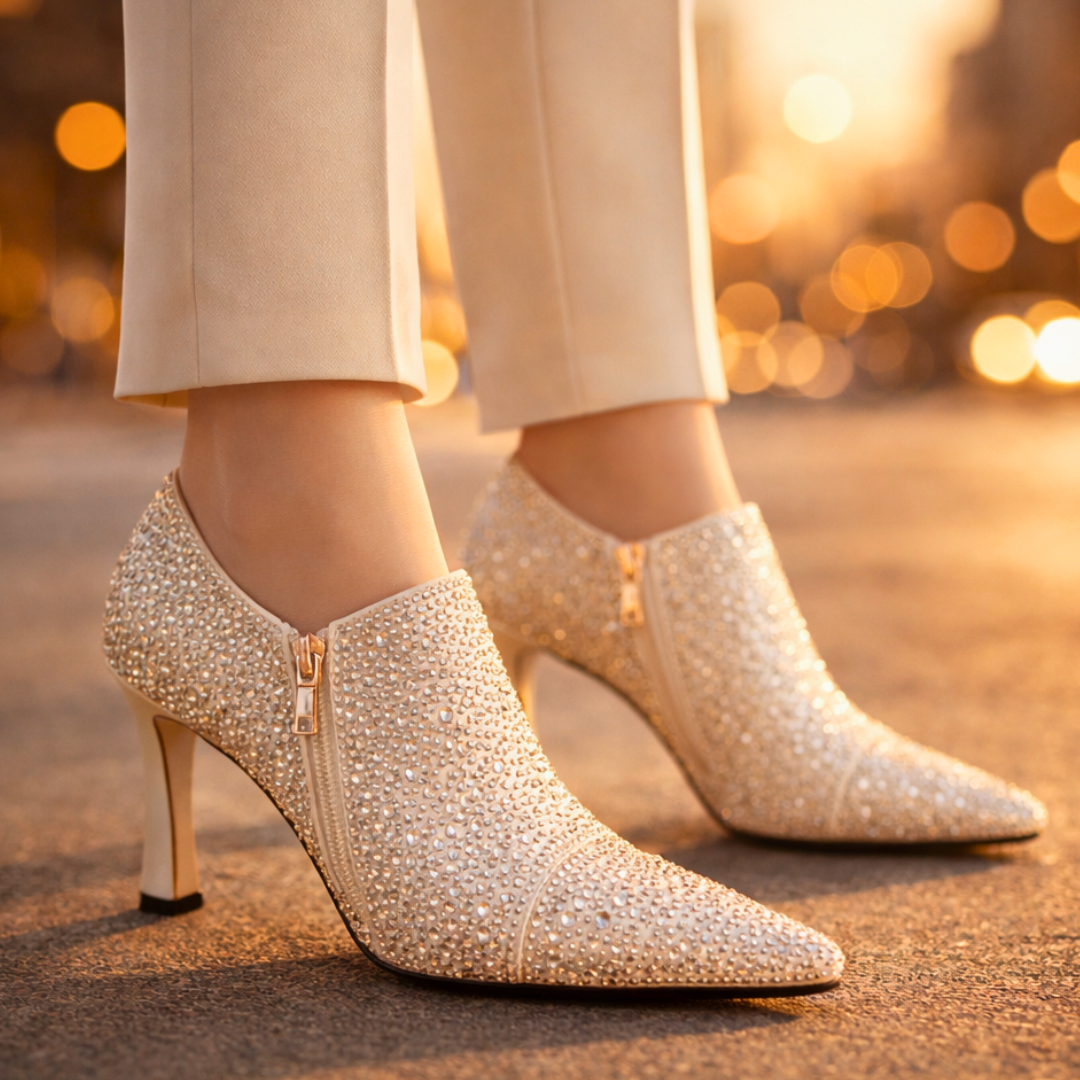 Women's Rhinestone Kitten Heels – Elegant Dress Shoes