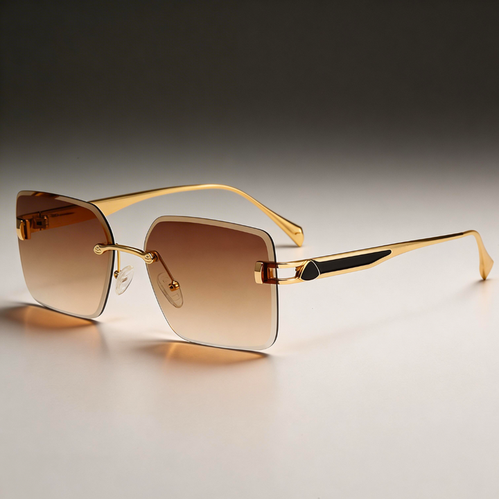 Women's Oversized UV400 Rimless Square Sunglasses