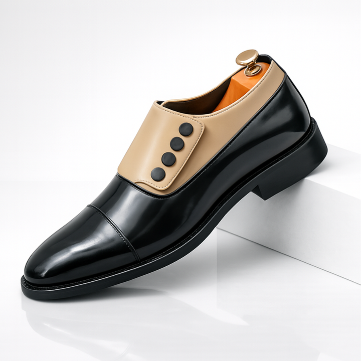 Men’s Full-Grain Leather Cap-Toe Strap Loafers