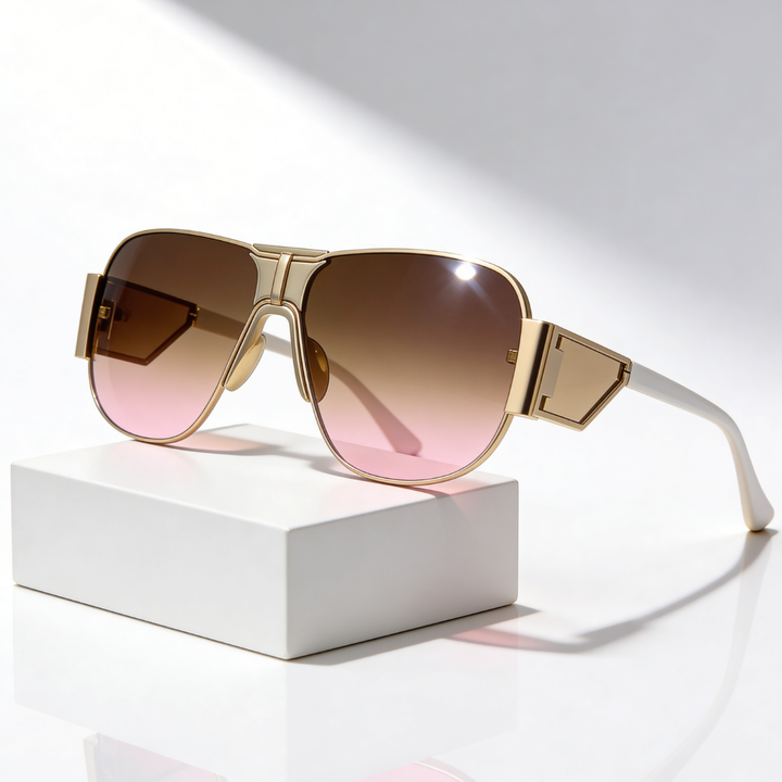 Unisex Oversized UV400 Aviator Sunglasses – Gradient