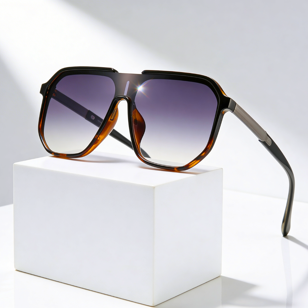 Men's Oversized UV400 Aviator Sunglasses – Acetate