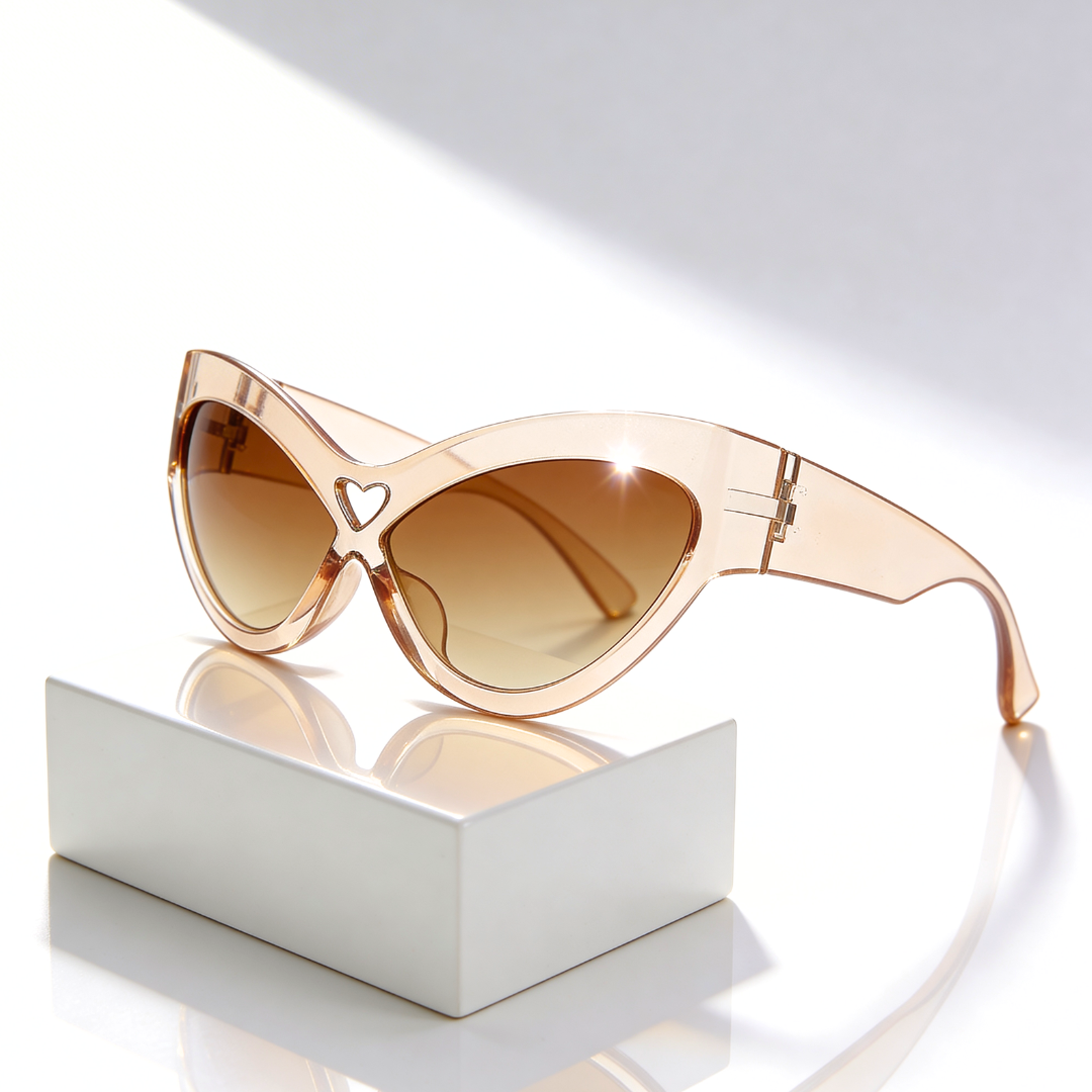 Women's UV400 Cat-Eye Sunglasses – Heart Detail