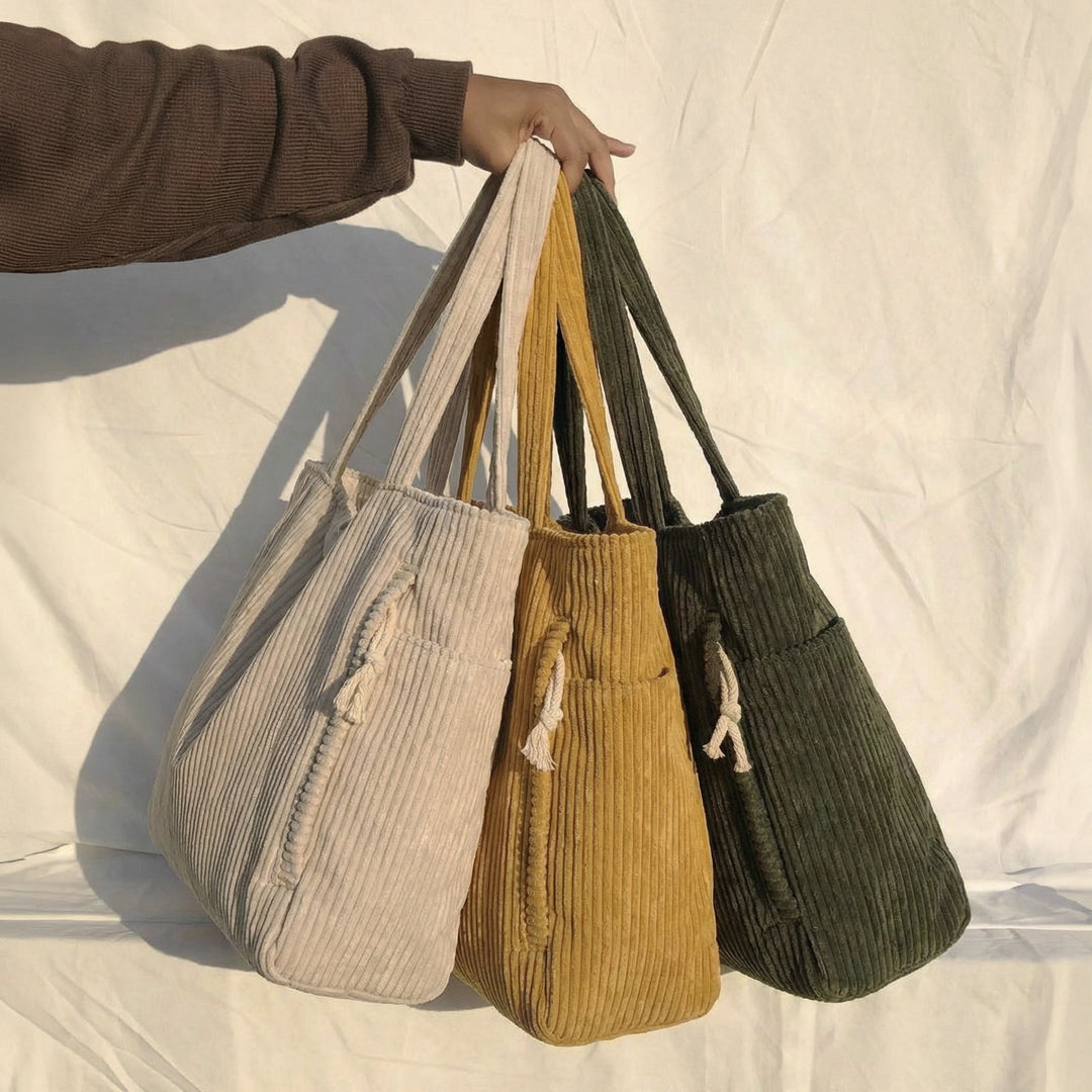 Corduroy Tote Bag for Everyday Use