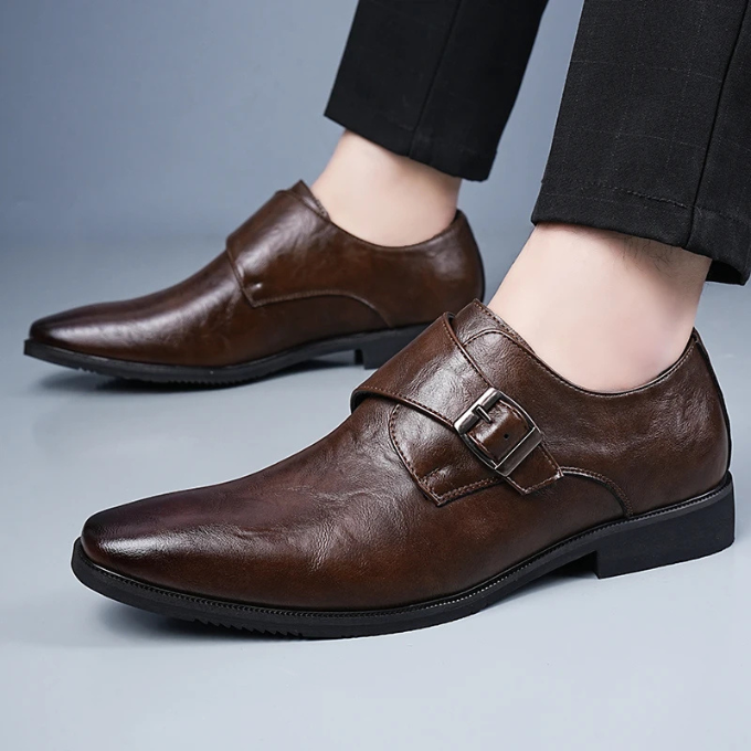 Men’s Full-Grain Leather Monk Shoes – Smart Style
