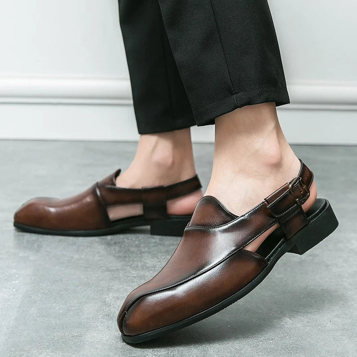 Men's Leather Slingback Slip-On Loafers