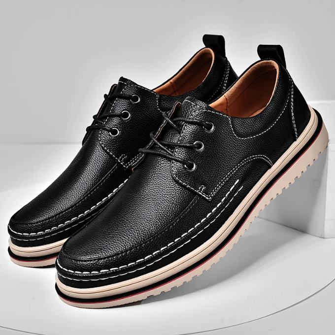 Men’s Leather Derby Shoes – Lightweight Comfort