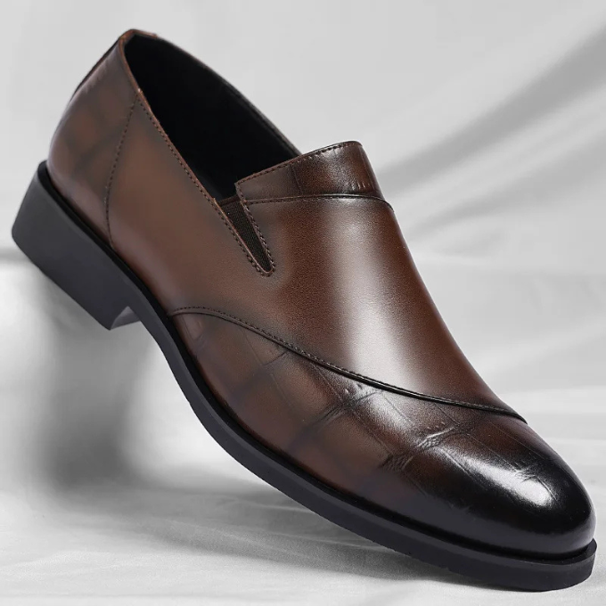 Men’s Leather Loafers – Glossy Slip-On Style