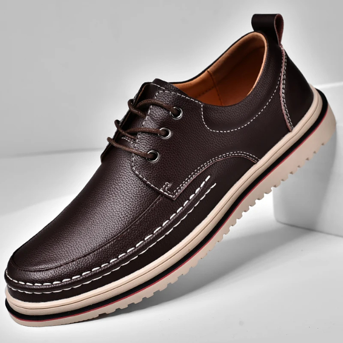Men’s Leather Derby Shoes – Lightweight Comfort