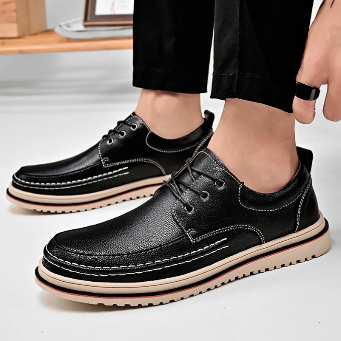 Men’s Leather Derby Shoes – Lightweight Comfort